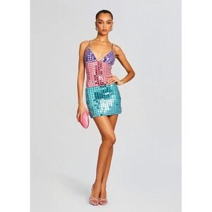 Retrofête Aryna Embellished Mini Dress Multi Size Medium NWT